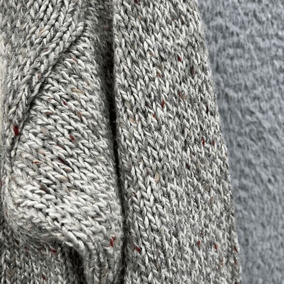 Vintage 80s Turtleneck‎ Boho Metallic Sweater M Mod Chunky Knit Retro 90s - Picture 5 of 13